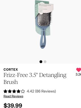 CORTEX Beauty Frizz-Free 3.5" Detangling Hair Brush with Boars Hair brush NEW!